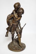 Charles Cumberworth (1811-1852), a bronze figure group, 47cm