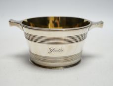 A late Victorian Scottish silver sugar bowl , modelled as a tub with lug handles, Hamilton & Inches,