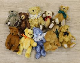 Ten Deans bears and three Artist bears