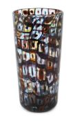 ** Vittorio Ferro (1932-2012), a tall Murano glass Murrine vase, multicoloured. under clear