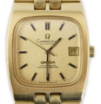 A gentleman's 1970's 18ct gold Omega Constellation automatic wrist watch, on an 18ct gold Omega