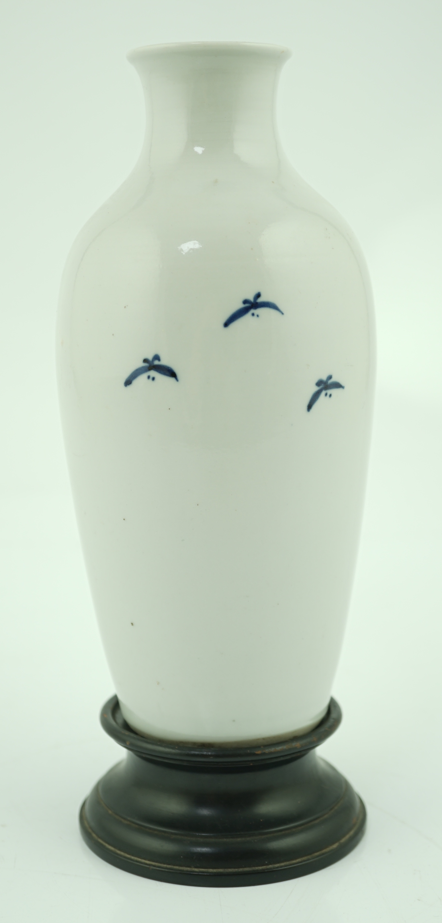 A Chinese blue and white ‘peonies and bamboo’ vase, Jiaqing period, of ovoid form, painted with - Image 4 of 7