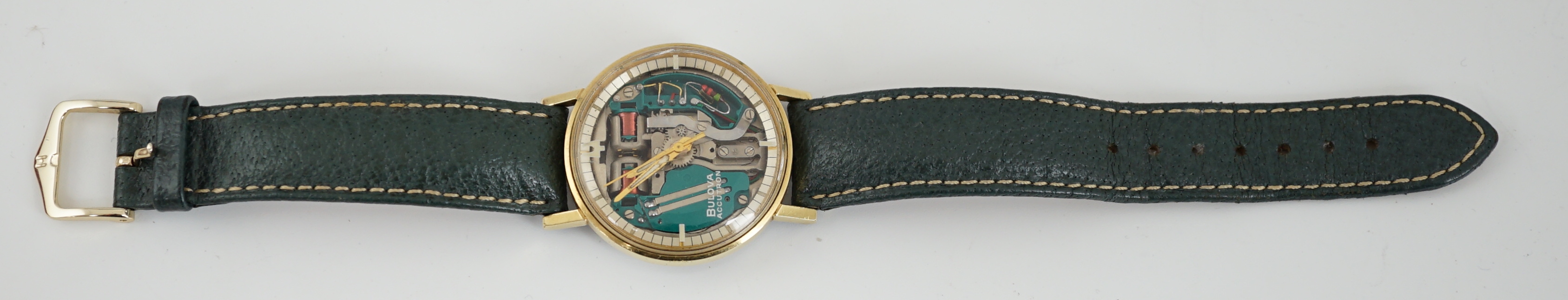 A gentleman's circa 1970's steel and gold plated Bulova Accutron Spaceview wrist watch, the case - Image 2 of 4