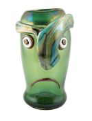 ** Oscar Zanetti (1961-), a Murano green ground glass Cubist style head of a man,