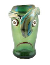 ** Oscar Zanetti (1961-), a Murano green ground glass Cubist style head of a man,