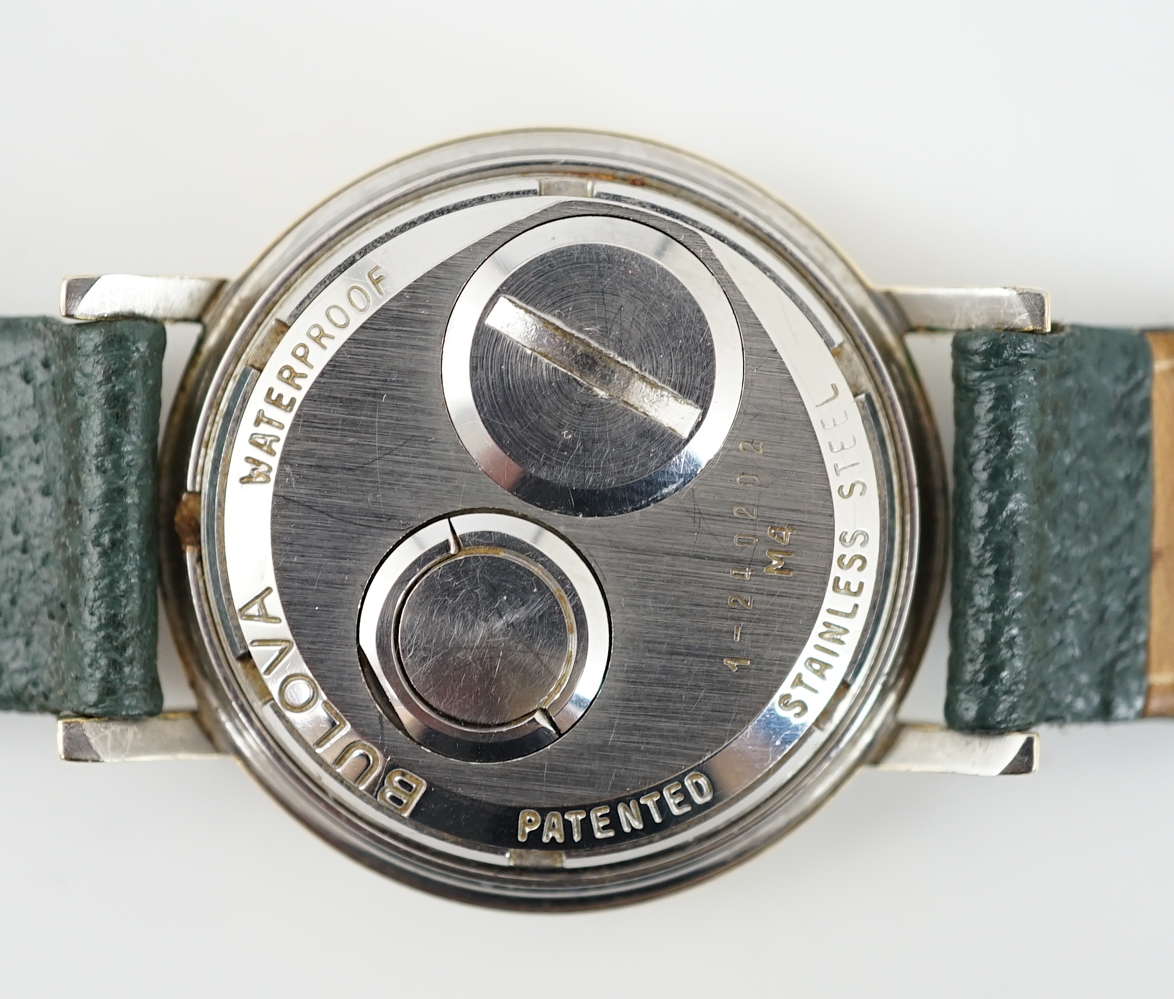 A gentleman's circa 1970's steel and gold plated Bulova Accutron Spaceview wrist watch, the case - Image 3 of 4