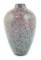 ** Vittorio Ferro (1932-2012), a Murano glass Murrine vase, ovoid shaped, with blue and red