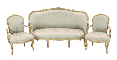 * * George Jacob (circa 1770-1775), a Louis XVI carved giltwood canapé, the seat rail stamped ‘G.