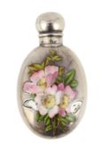 A late Victorian silver and polychrome enamelled scent bottle, by Sampson Mordan & Co, London, 1887,