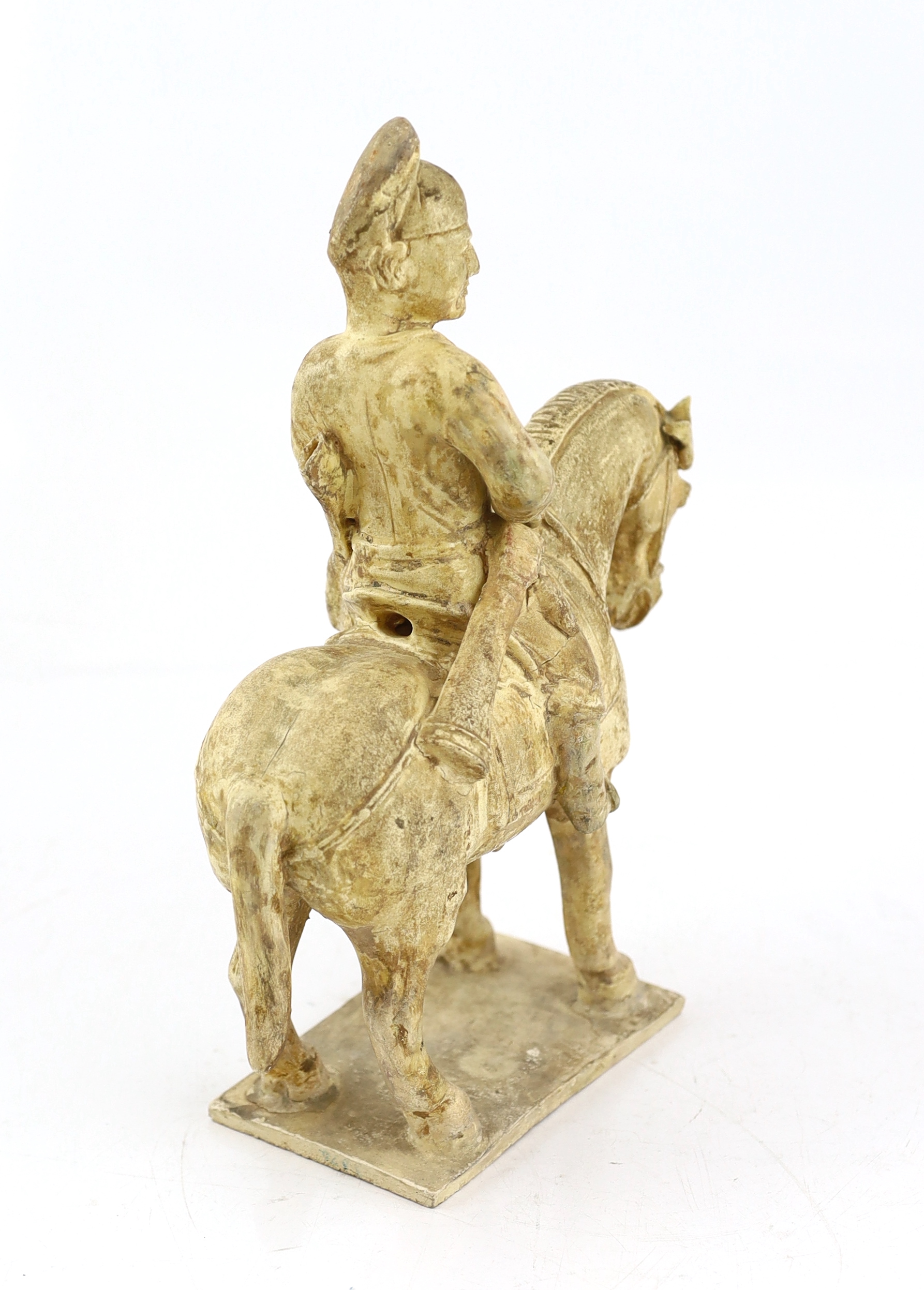 * * A Chinese cream glazed pottery model of an archer on horseback, Tang Dynasty (618-906 AD), - Image 5 of 6