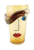 ** Oscar Zanetti (1961-), a Murano yellow ground glass Cubist style head of a man,