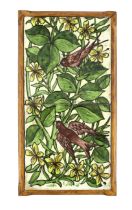 William de Morgan (1839-1917), a double tile ‘bird’ panel, Merton Abbey period (1882-1888),