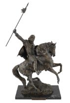 Bernard Winskill (d.1980), a large Royal Worcester foundry bronze equestrian group ‘William the