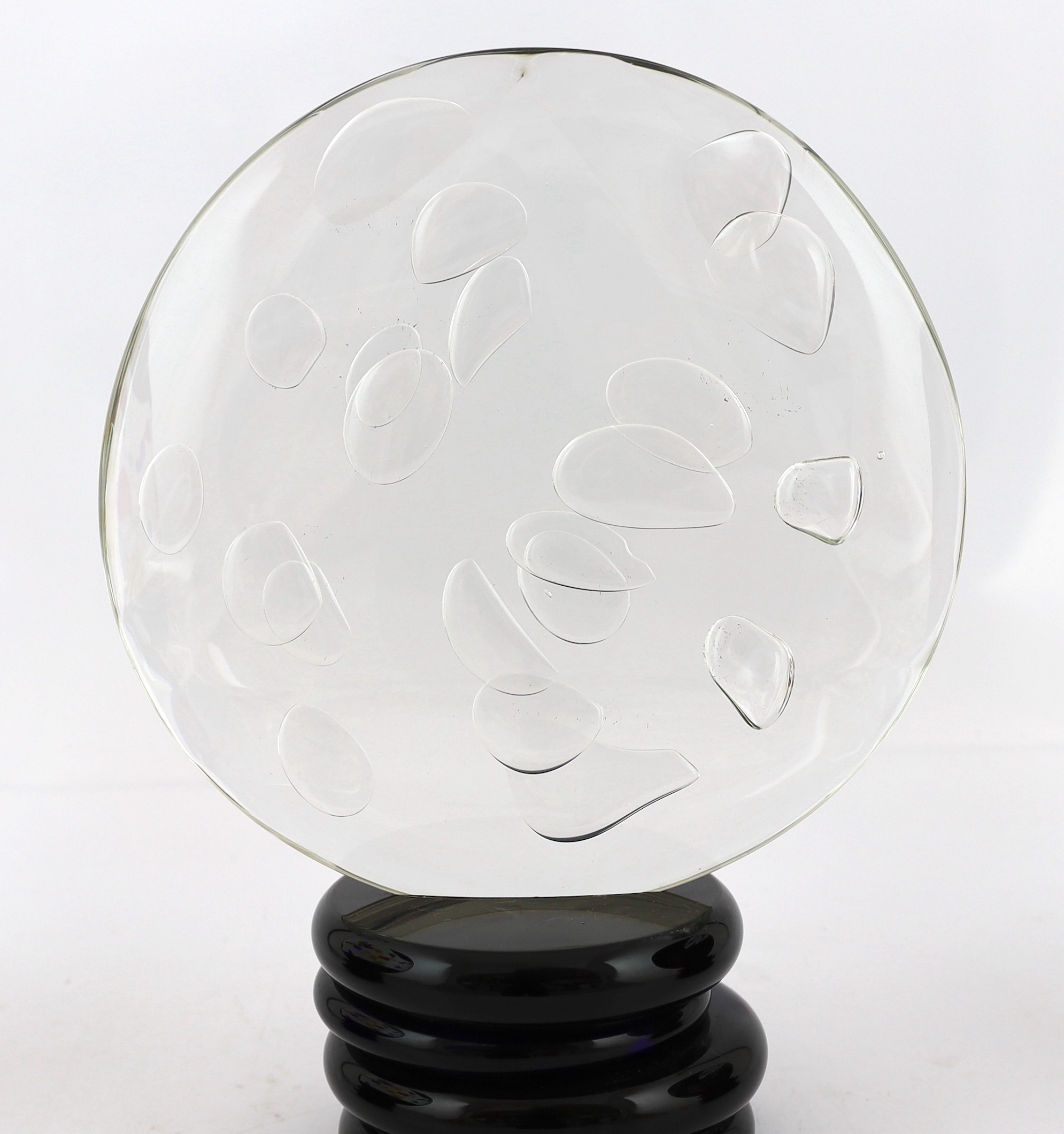 ** Pierpaolo Seguso, a set of three Murano disc shaped art glass sculptures, each signed and - Image 2 of 4