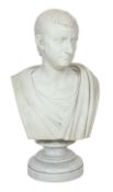 * Studio of Orazio Andreioni (c.1840-1895), a 19th century Italian white marble bust of a Roman