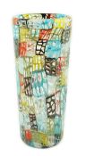 ** Vittorio Ferro (1932-2012), a Murano glass Murrine vase, cylindrical shaped, with multi-