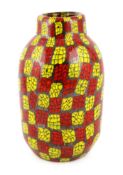 ** Vittorio Ferro (1932-2012), a Murano glass Murrine vase, in yellow and red, signed, 26cm