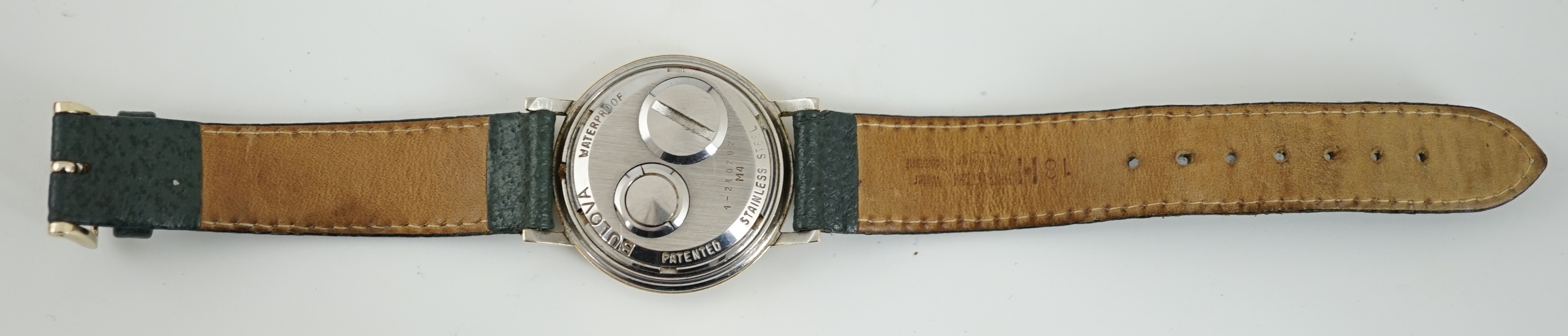 A gentleman's circa 1970's steel and gold plated Bulova Accutron Spaceview wrist watch, the case - Image 4 of 4