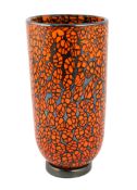 ** Vittorio Ferro (1932-2012), a Murano glass Murrine vase, in orange and black, signed, 28cm