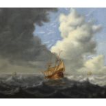 * 17th century Dutch School Shipping in a choppy seaoil on panel34 x 38.5cmPlease note this lot