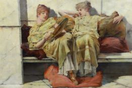 Master of 338 after Sir Lawrence Alma-Tadema O.M., R.A. (1836-1912), Classical ladies seated on
