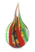 ** Gianluca Vidal (1976-), a tall Murano glass teardrop shaped vase, signed, 63cm highPlease note