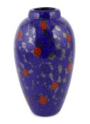 ** Vittorio Ferro (1932-2012), a Murano glass Murrine vase, in blue with red roses, signed, 29.