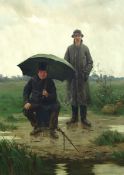 Walter Dendy Sadler (British, 1854-1923) 'Fishing in the rain'oil on canvassigned and dated '8276