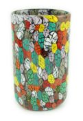 ** Vittorio Ferro (1932-2012), a Murano glass Murrine vase, cylindrical, with multicoloured