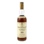 A bottle of The Macallan 1970 single Highland Malt Scotch Whisky, bottled in 1988, 75cl***
