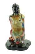 ** Dino Rosin (1948-), a Murano chalcedony iridescent glass model of a young nude woman, with
