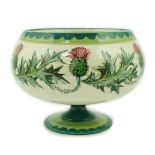 An unusual Wemyss ‘thistle’ pattern pedestal bowl, early 20th century, probably painted by James