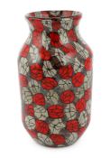 ** Vittoria Ferro (1932-2012), a Murano glass Murrine vase, in red and grey, unsigned, 23cm