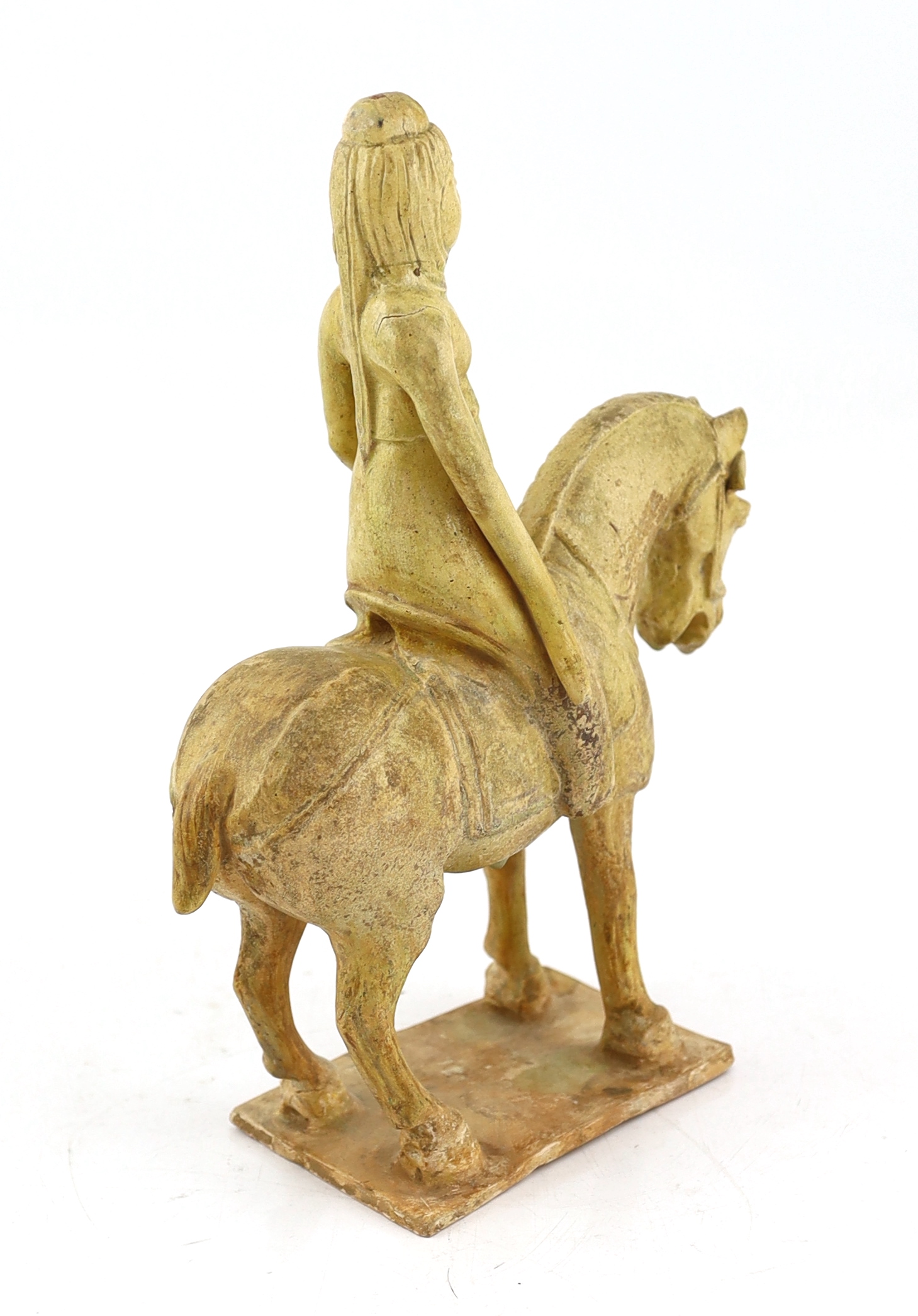 * A Chinese straw glazed pottery model of a horse and female rider, Tang dynasty (618-906 AD), - Image 5 of 5