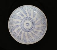 Quentin Bell (1910-1996), an early underglaze blue tinglaze pottery bowl, possibly to a Vanessa Bell