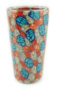 ** Vittorio Ferro (1932-2012), a Murano glass Murrine vase, the tapered body with leaves in
