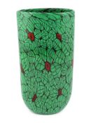 ** Vittorio Ferro (1932-2012) , a Murano glass Murrine vase, the cylindrical body with green