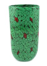 ** Vittorio Ferro (1932-2012) , a Murano glass Murrine vase, the cylindrical body with green