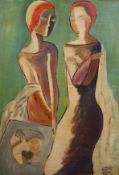 Béla Kádár (Hungarian, 1877-1955) Two women in conversationoil on boardsigned72 x 51cm***CONDITION