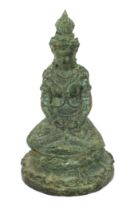 * A bronze seated figure of Tara, Central Java, 9th century, 13cmProvenance: Spink & Son Ltd,