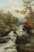 William Henry Mander (British, 1850-1922) 'Falls on the Llugy in Low Capel Curig, N. Wales, Autumn'