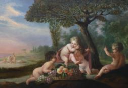 19th century French School Putti in a landscapeoil on canvas80 x 112cm***CONDITION REPORT***Oil on