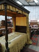 A Heal’s mahogany four-poster bed in the Adam style, length 222cm, width 144cm***CONDITION