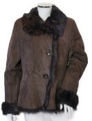 A lady's L K Bennett brown shearling jacket, size Large***CONDITION REPORT***A few marks on the