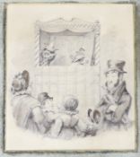 George Cruikshank (1792-1878), pencil, ink and wash, Punch & Judy Show, signed, 18 x 16cm.***