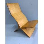 In the manner of Jens Nielson, a mid century bent ply two section chair, width 56cm, depth 80cm,