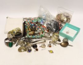 A quantity of assorted costume and other jewellery including a Charles Horner white metal and gem