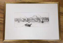 William Lionel Wyllie (1851-1931), etching, 'The Nile', signed in pencil, 14 x 38cm***CONDITION
