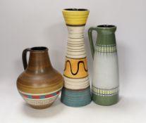 1950s West German pottery vases/jugs, 32cm***CONDITION REPORT***PLEASE NOTE:- Prospective buyers are