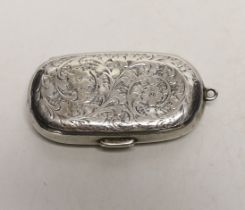 An Edwardian engraved silver oval double sovereign case, by Colen Hewer Cheshire, Chester, 1908,